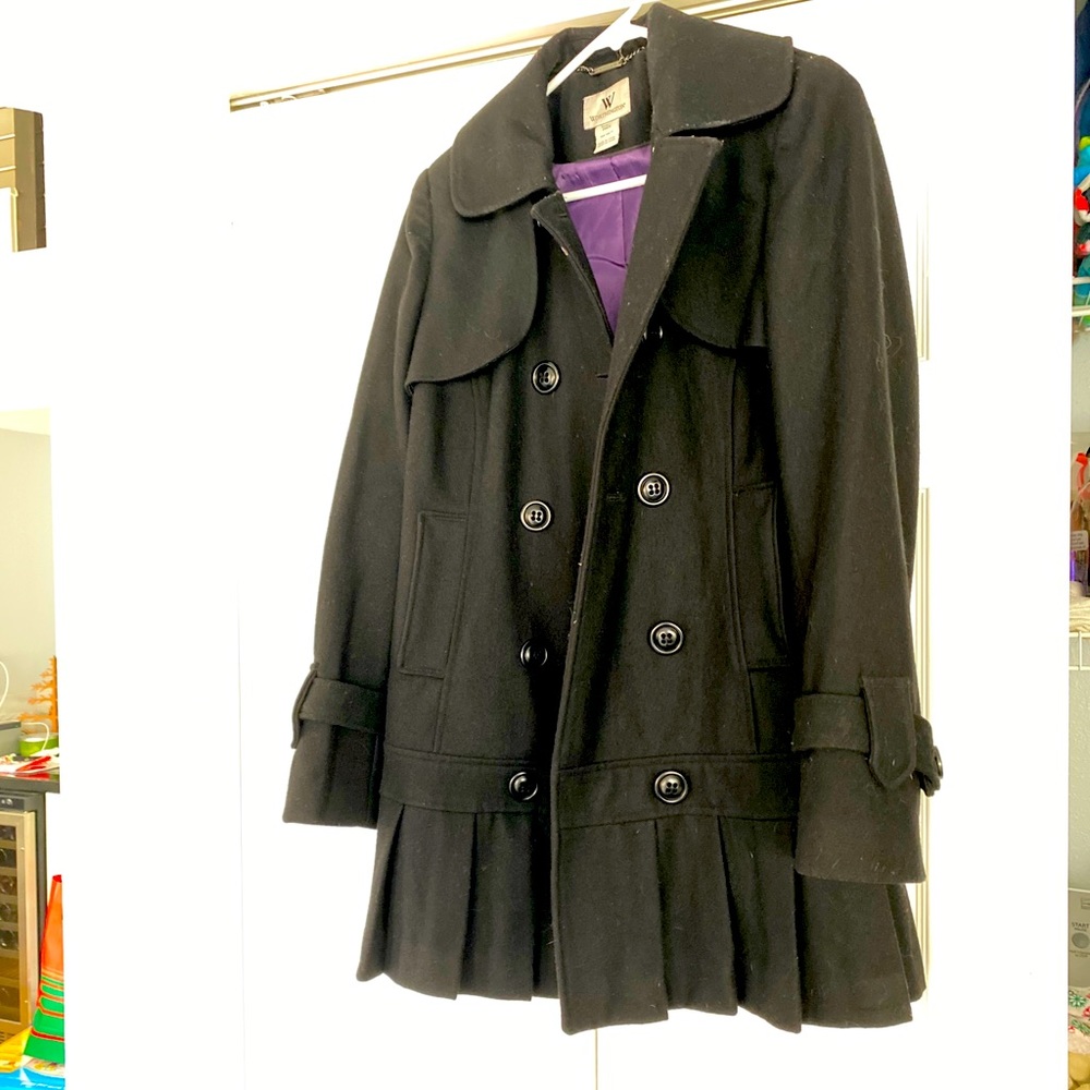 Worthington Ruffle Bottom Pea Coat